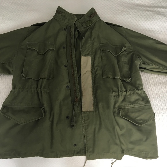 Army green military jacket with liner, Men's Large - Picture 2 of 8